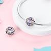 Fit Original Bracelet Copper Butterfly Flowers Cube Purple Charms Pendants For Women Jewelry Making Gift