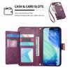 For iPhone Air Case Floral Leaf Pattern Multi Card Slots Zipper Leather Phone Cover with Wrist Strap