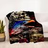 "American Spirit: Eagle, Lion, Motorcycle Biker Art Print"Blanket Flannel Throw Blanket for Sofa, Bed, Travel, Camping, Office