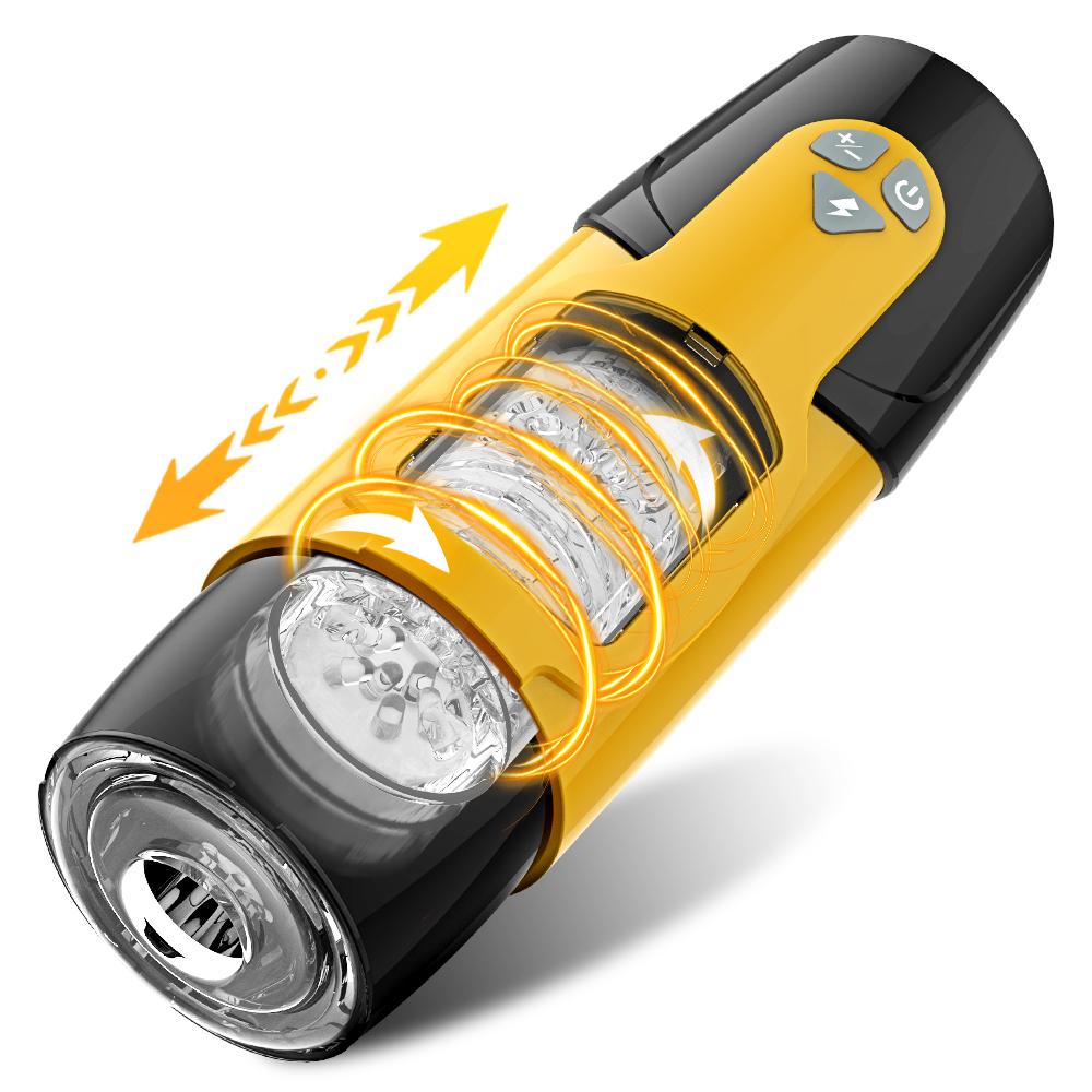 Automatischer männlicher Masturbator mit Teleskoprotation, Vagina-Masturbation, Sexspielzeug für Erwachsene für Männer, Kolben-Masturbator-Cup