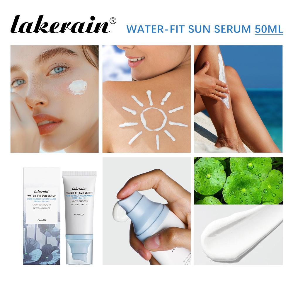 Crema protectora refrescante de 50ml, crema de esencia de protección solar ligera y humectante de Centella Asiática, tiene un efecto duradero