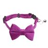 1PC Cute Pet Suede Bow Tie Collar with Bell Breakaway Adjustable Solid Color Safety Collar for Kitten Puppy