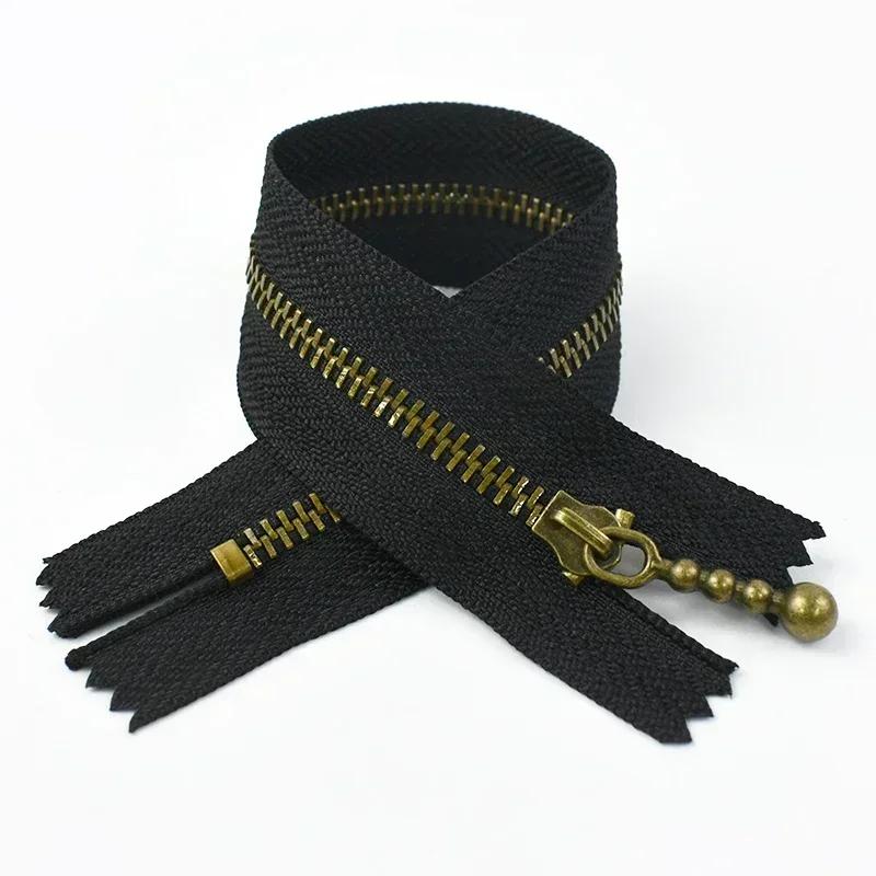 5-20Pcs 3# Metal Zippers 15/20/25/30/40cm Close-end Zipper Bag Clothes Closure for Sewing Bronze Teeth Zip Repair Kit Accessory