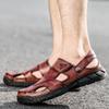 Sandals Shoes Men's Genuine Leather Summer Anti-slip Breathable Hollow Outdoor Sports Beach Shoes Casual Sandals