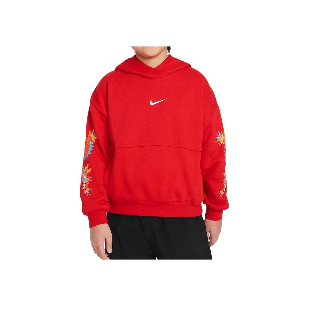 Nike Printed Hooded Casual Long Sleeve Kids tops Red FZ6404657