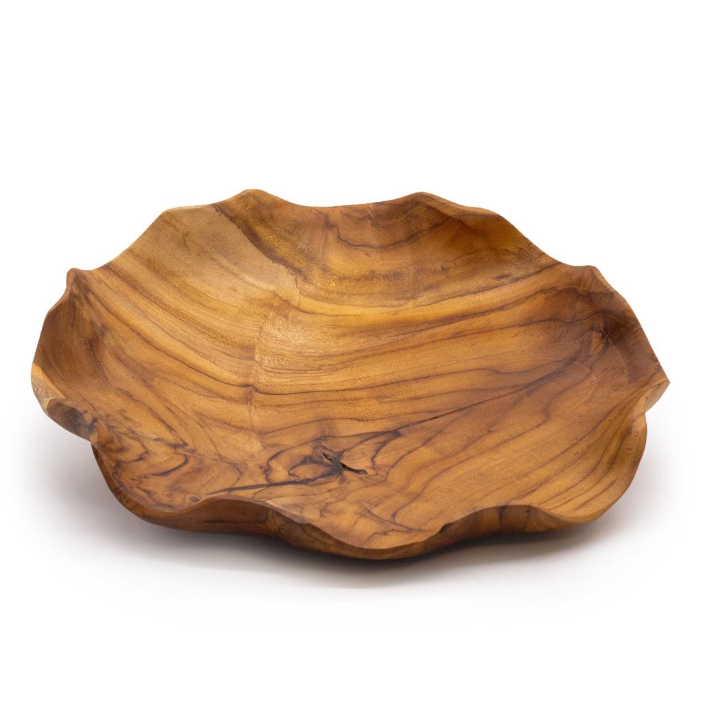 Teak Wood Fruit Bowl Round 28cm