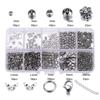 DIY Jewelry Accessories Set: Stainless Steel Lobster Clasps, Bag Buckles, Single Loop Beads, 6-Grid & 8-Grid Boxed & Bagged.