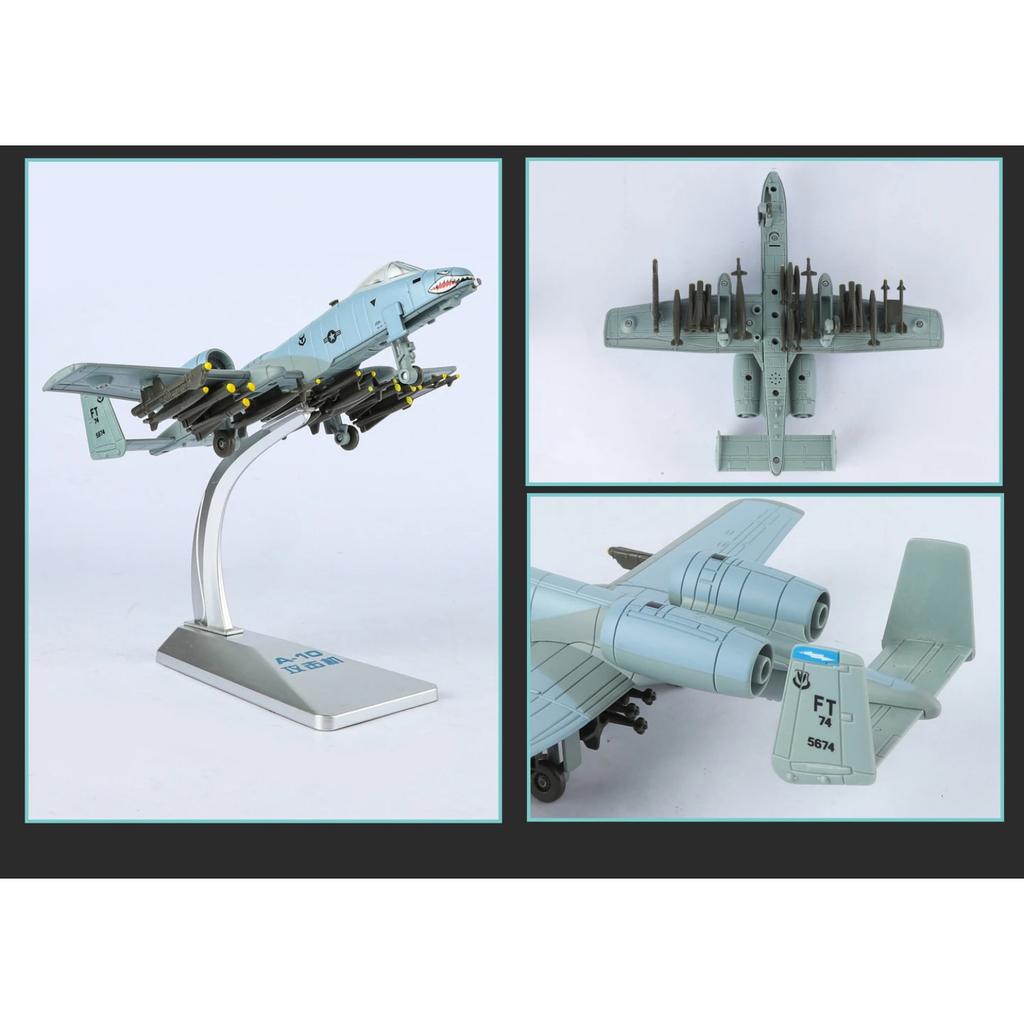 1/72 A-10 Thunderbolt II Fighter Toy Plane Aircraft Model Diecast Metal Airplane Miniature Unique Collection Gift for Children