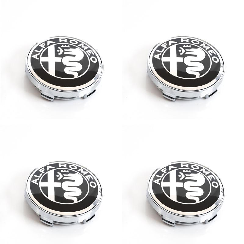 AJKRY1 4pcs 56mm Car Wheel Center Hub Cap Stickers For Alfa Romeo 4C 159 Spider Giulietta Giulia GT Tonale Mito Car Styling Accessories