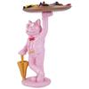 Bulldog with Tray Figurine Scluputre for Home Decor Showpiece, Living Room Decor Showpiece,Kitchen, Office, Gifts Item, Table Decoration (Pink)