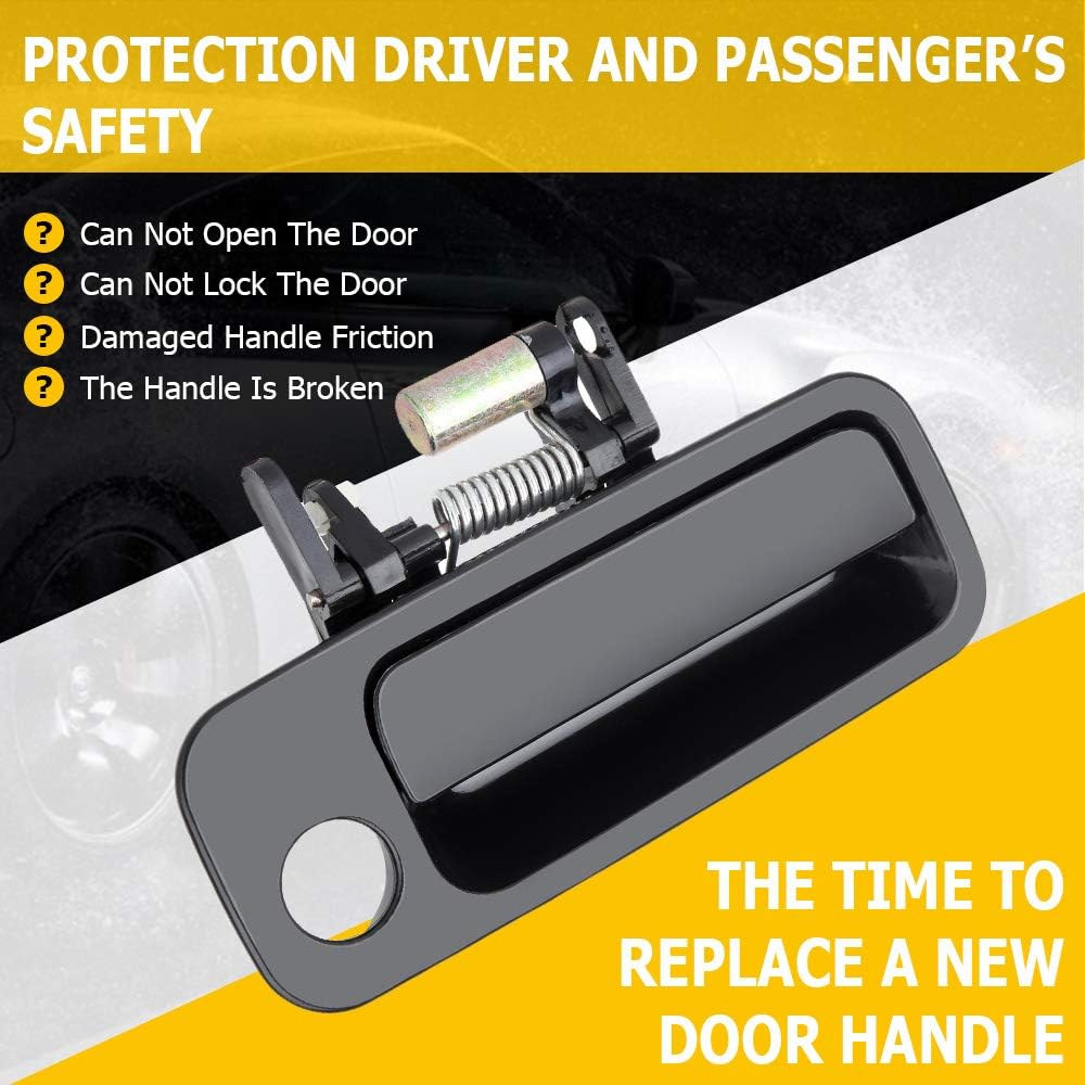 OCPTY Door Handle Exterior Front Passenger Right Side Replacement fit 1997-2001 for Camry Outside Door Handle Black
