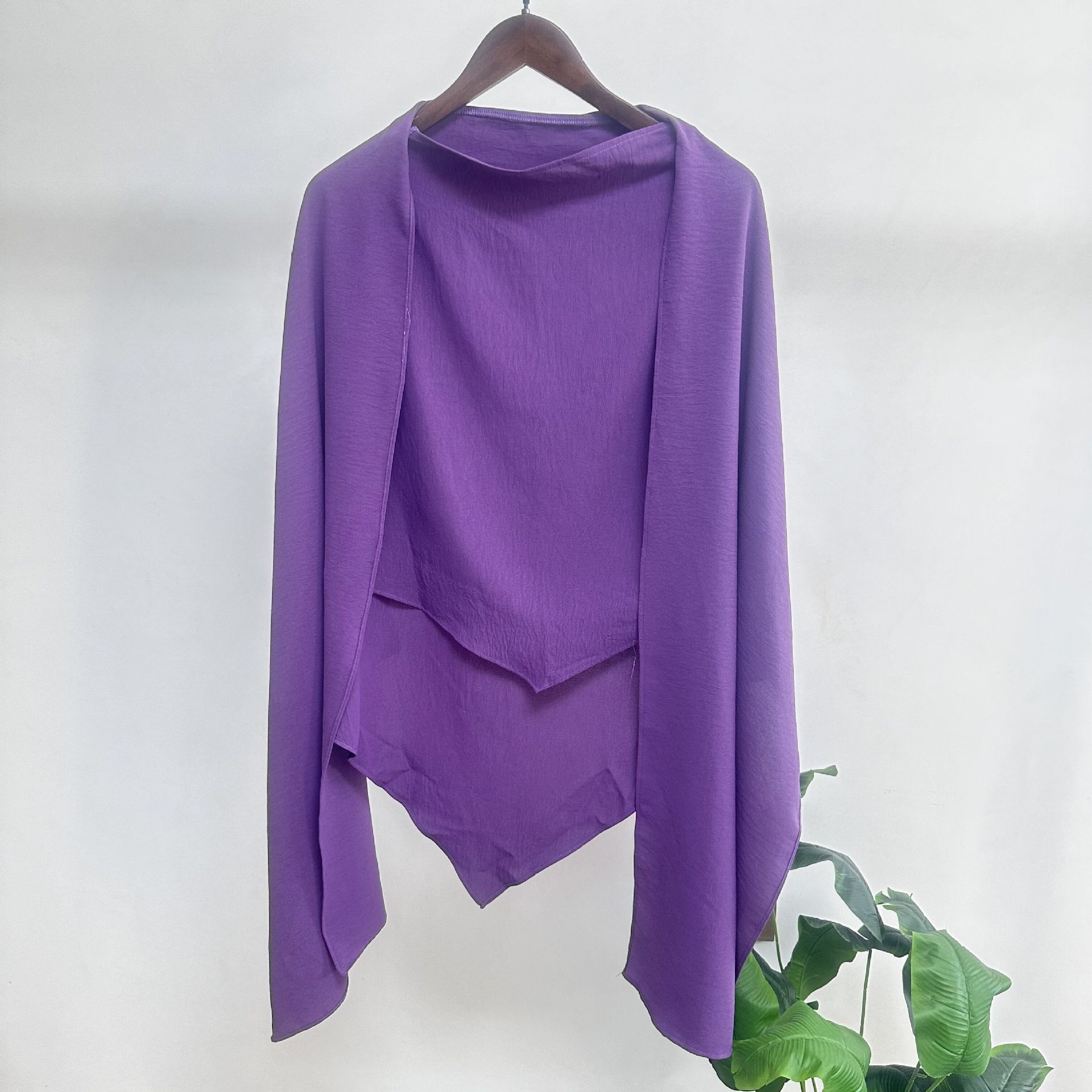 

Женская мода исламский платок на голову мусульманский хиджаб однотонный хиджаб шаль женский трикотажный тюрбан тюрбан мгновенное обертывание фиолетовый