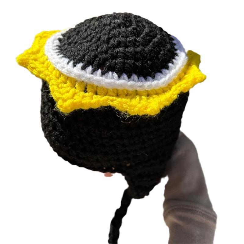 Draußen Die Neue Handgestrickte Schwarze Ameisenmütze Schwarze Spinne Lustige Erwachsenenhut