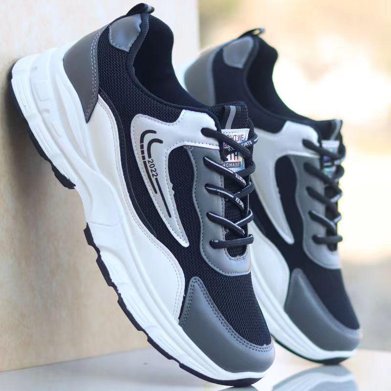 

Trendy, breathable, fashionable, mesh, color-blocked sneakers, new men s shoes, casual sports, men s running shoes 44