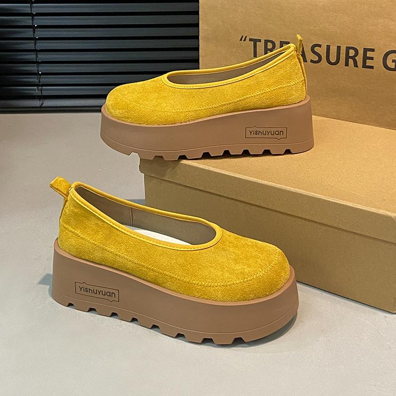 TUINANLE Thick-Soled Women's Platform Loafers Women Suede Loafers Casual High Heels Sneakers Shoes