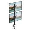 WALI Dual Monitor Desk Mount Stand for LCD LED Flat Screen Vertical Position 2 Screens Up To with Grommet Base Black TVs, 27" (M002XLS)