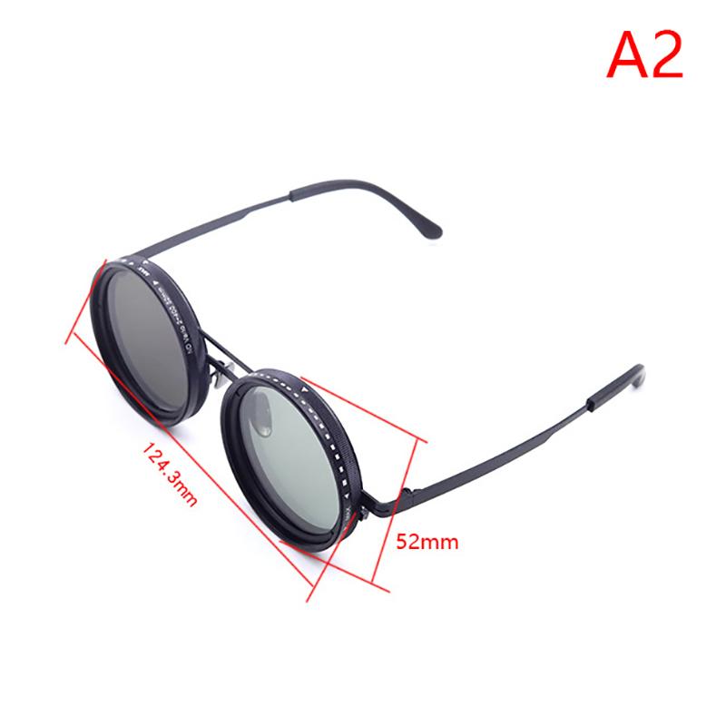 

1-9 скоростей Унисекс Регулируемые Солнцезащитные очки Округлые Поляризационные Затемняющие Очки С Линзами Светофильтра ND Ручной Работы Ретро Очки