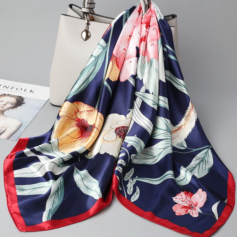 90 Square Scarves, Silk Scarves, Women's New Spring and Summer High-end Sense Versatile, Thin Scarves, Shawls Outside