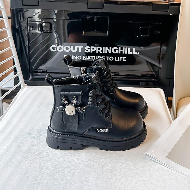 

Children s Martin boots 2025 winter new girls boots two cotton velvet short boots leather boots girls princess boots cotton boots 36