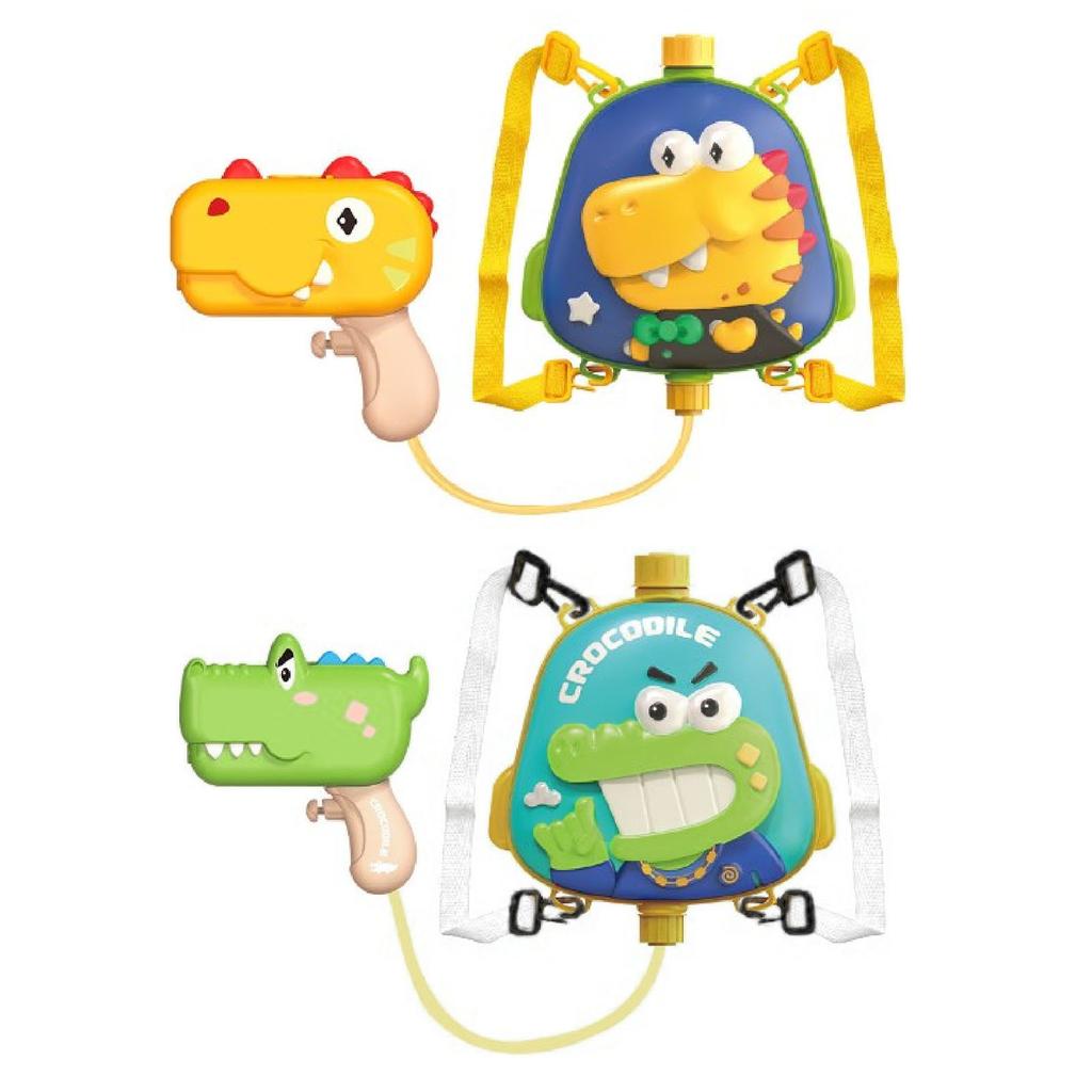 Water Shooting Toy for Kids 1000ml Capacity Backpack Cartoon Electric Water Sprayer for Outdoor Camp