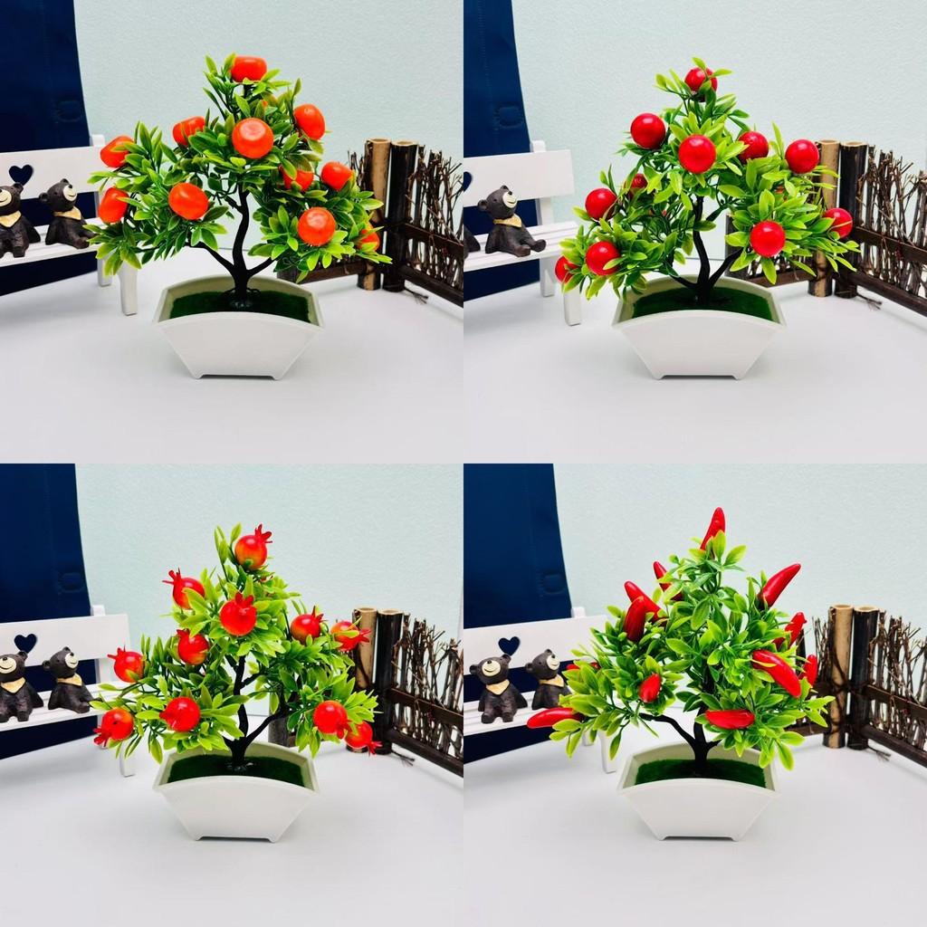 Fruit Oranges Faux Tree Potted Plant For Office Desk And Photography Background