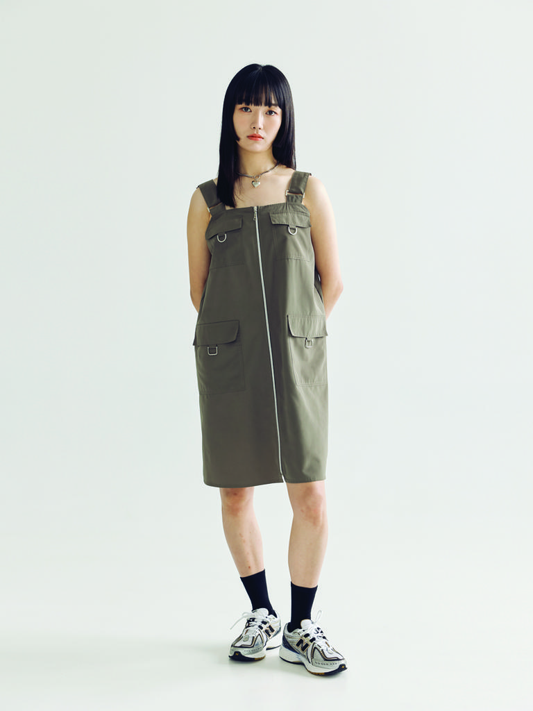 Bomnal Boutique Suspender Midi Dress _ Khaki