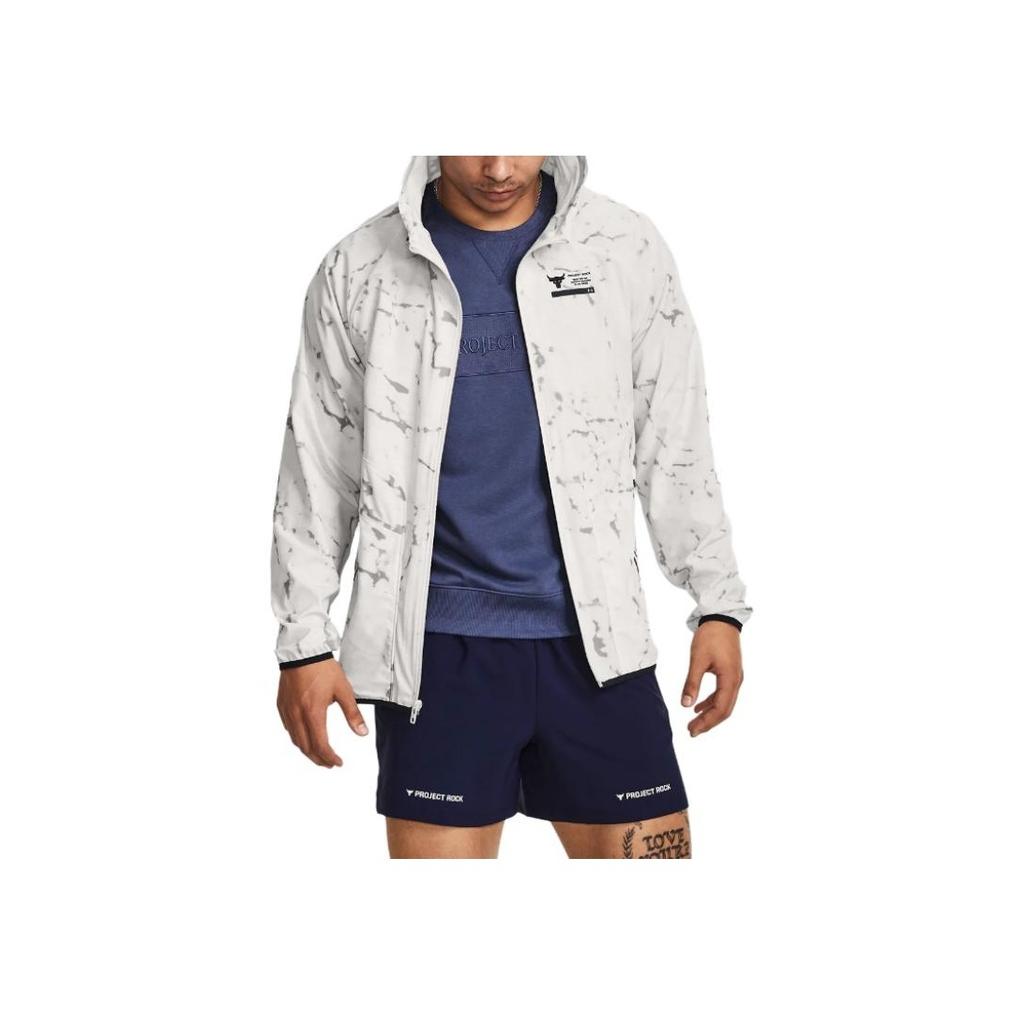 Under Armour Project Rock Unstoppable Logo Print Jacket Men Jacket Clay-White 1380112-114