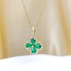 Violet Rhinestone Four-Leaf Clover Titanium Necklace for Women - Elegant, Versatile Clavicle Chain, Luxe Accessory