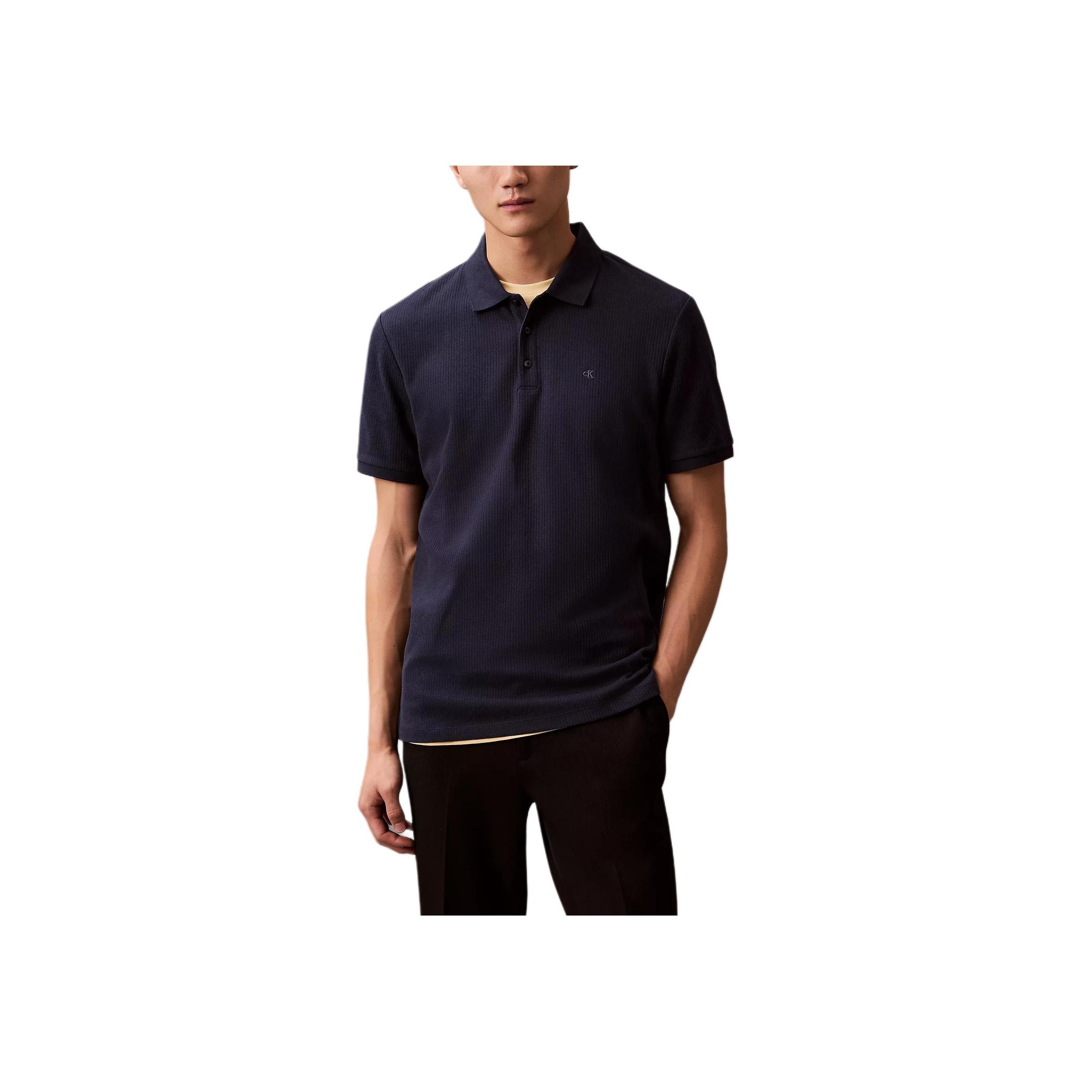 

Calvin Klein Comfortable Casual Minimalist Short Sleeve Polo Shirt Men tops Dark-Blue 40QM277-410 L