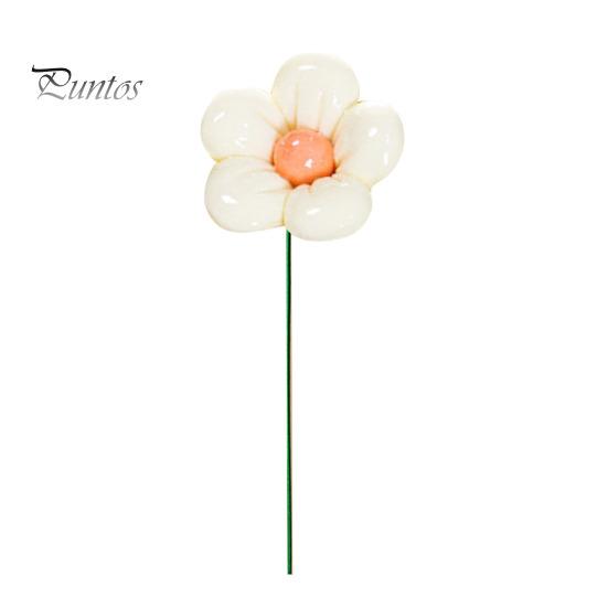 Ceramic Flower with Stem Realistic Handcrafted Artificial Home Colorful Blossom Decoration Office Living Room Vase Fake Simulation Decor