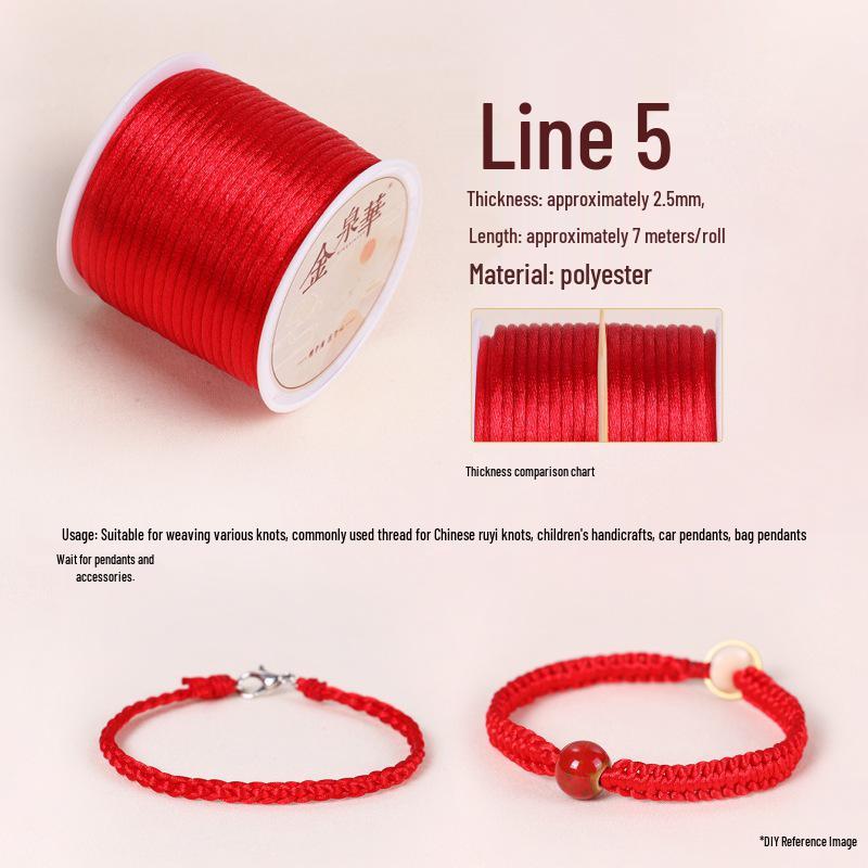 Handmade Red String Woven Bracelet: Jade Thread Braided DIY Material