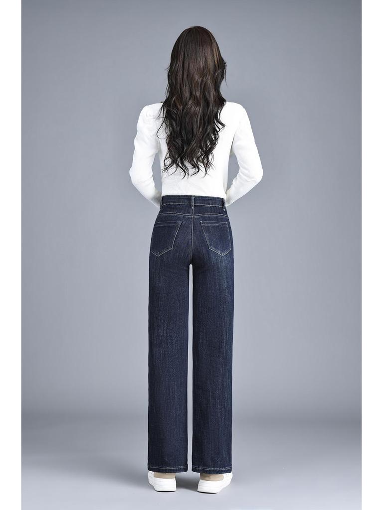 Autumn/Winter 2025 High-Waisted Plus Size Elastic Pants: Narrow, Wide, and Straight-Leg Styles for Women.