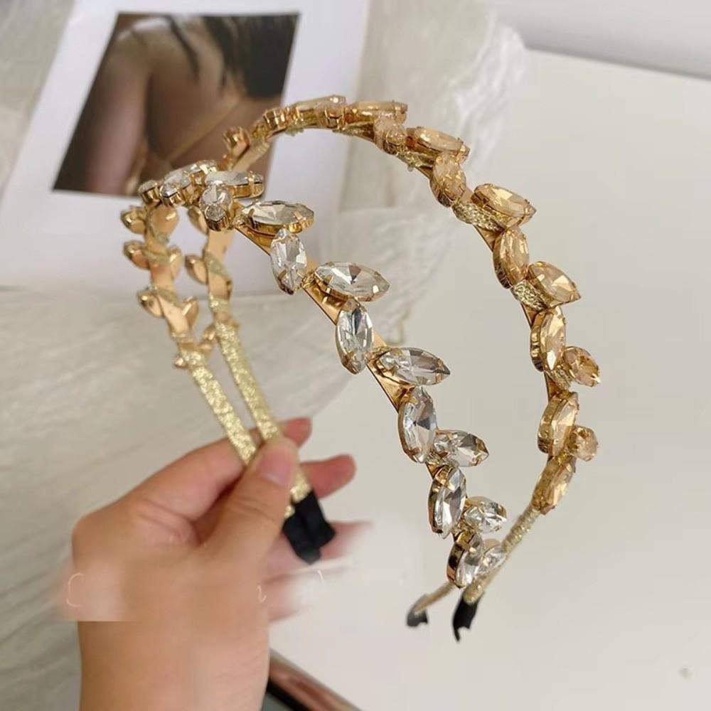 Bohemian Style Rhinestone Headbands Luxury Hair Accessories Holy Leaf Hairband  for Women