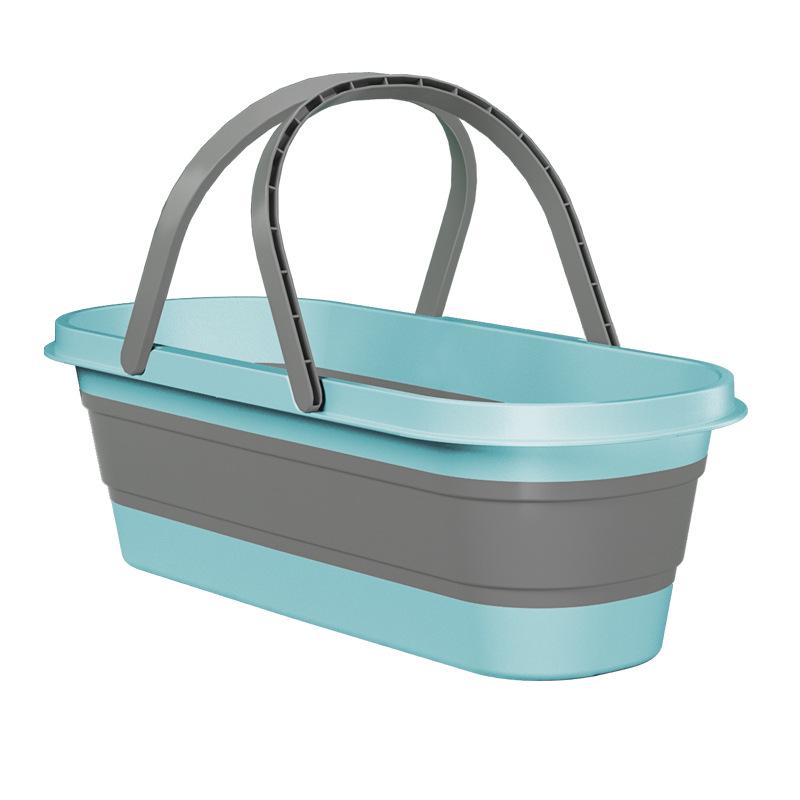 Multifunctional Silicone Folding Mop Bucket - Portable Rectangular Design