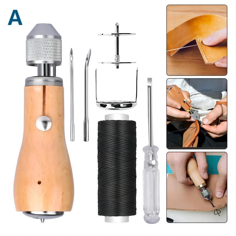DIY Leather Craft Hand Sewing Machine with Carving and Diamond Cutting Tools