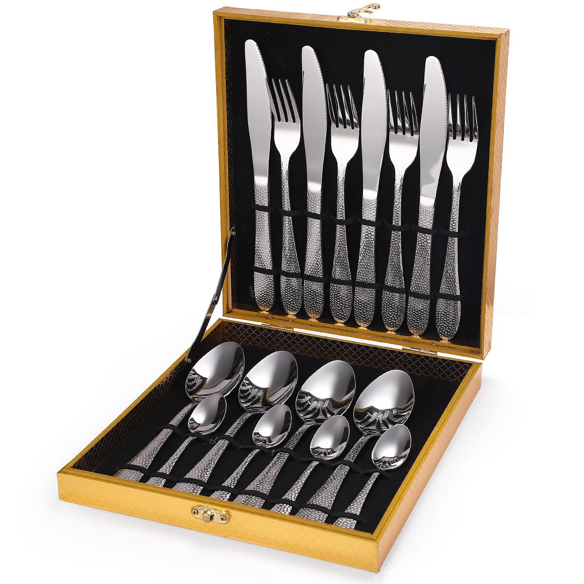 Набор столовых приборов из нержавеющей стали, 16/24/36 предметов, домашний нож, вилка и ложка для западной кухни, подарочная коробка