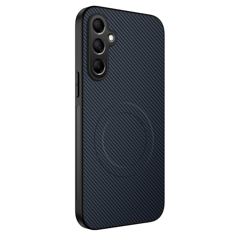 For Samsung Galaxy S24+ Magnetic Case WANLONFENG TQ Series Carbon Fiber Texture PC TPU Phone Cover