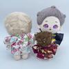 niannyyhouse Plush Clothes Girdle Kimono and Yukata Set Cotton Doll Doll Accessories 10cm/20cm Dress-Up (Black-10cm)