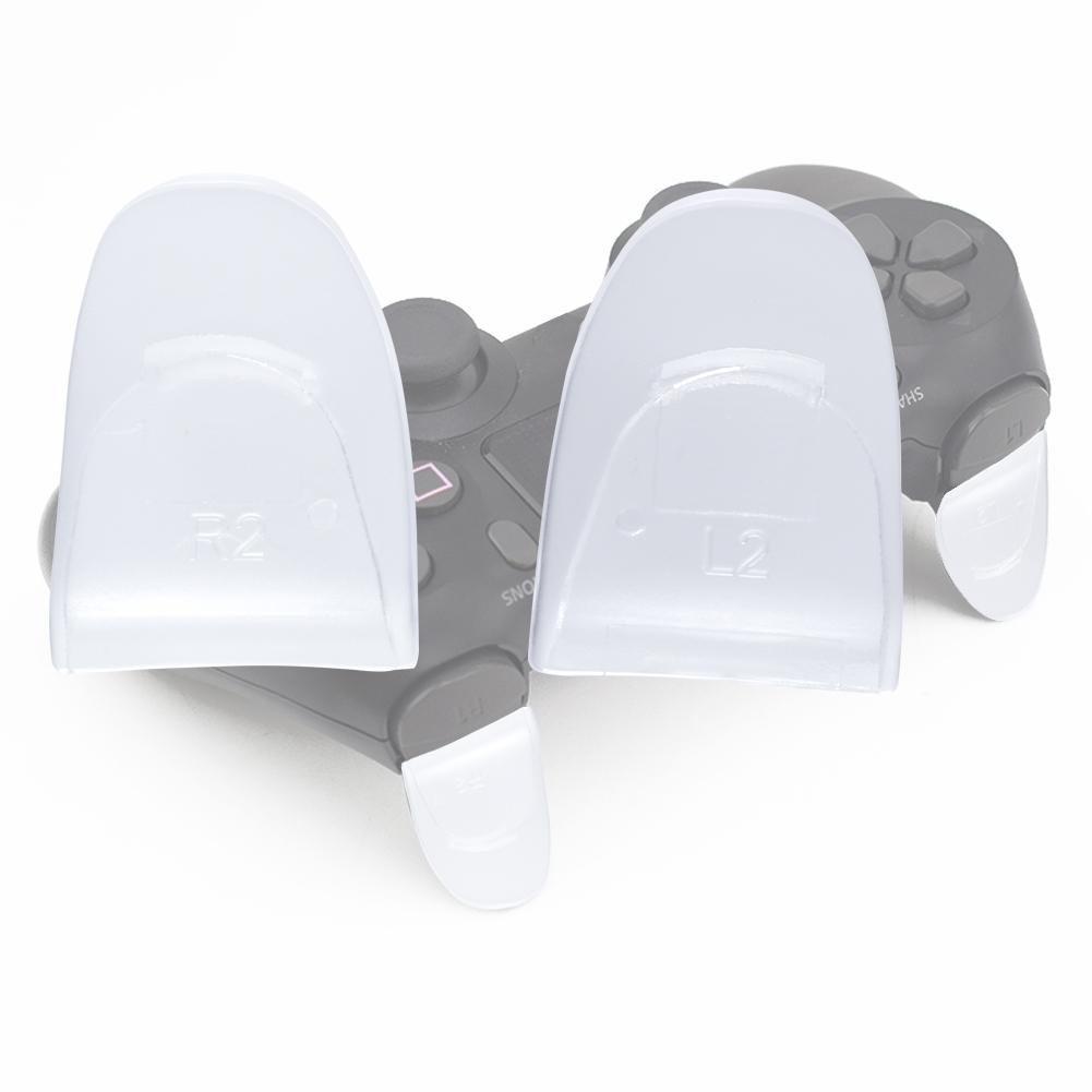 2 PCS  Set Durable R2 L2 Buttons Trigger Extender Extension for PS4 Controller (Transparent)