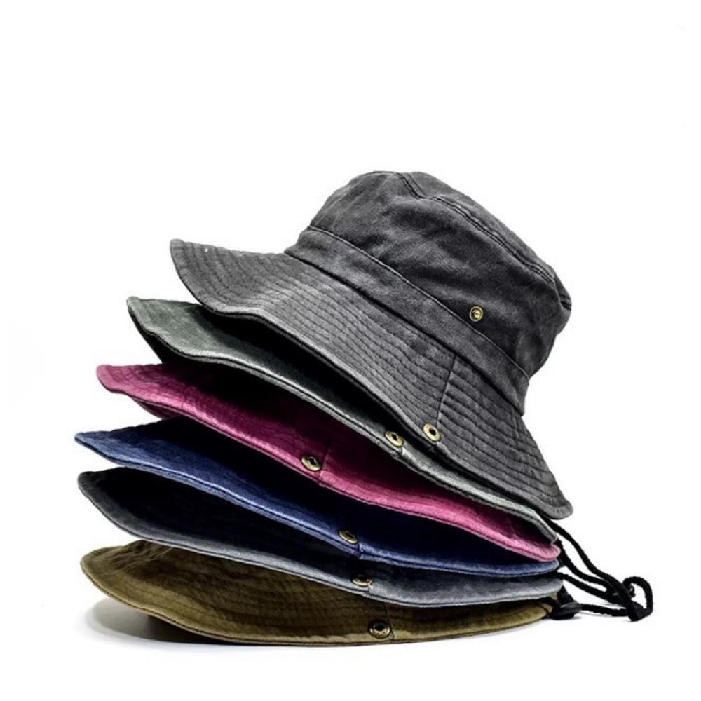 Praná rybářská čepice Outdoor kbelíková čepice Široký okraj Ochrana proti slunci Nastavitelná šňůrka Skládací design pro rybaření turistiku Unisex