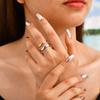 Highly Polished Double-layer Geometric Open Ring for Women,Gold Plated Stainless Steel Rings,Punk Wedding Ring Jewelry Gift