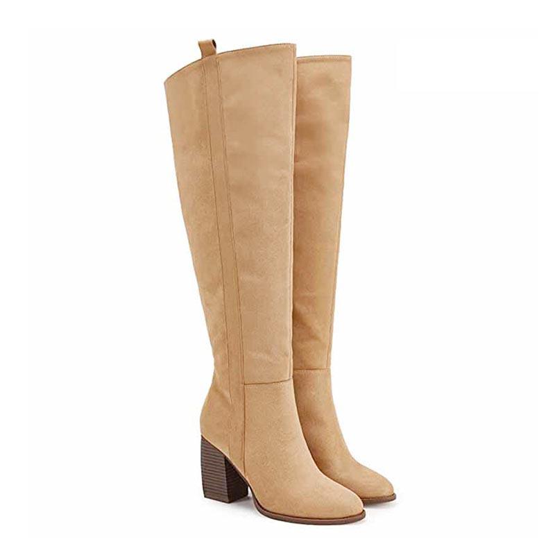 beige knee high boots wide calf