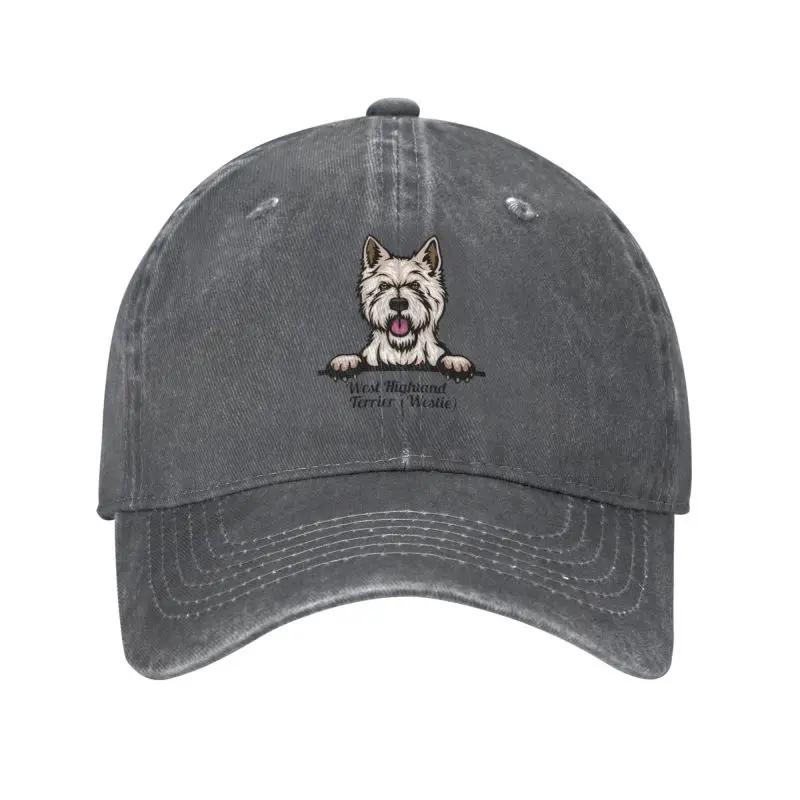 Klassisk Unisex Bomull Tittande Hund West Highland White Terrier Basebollkeps Vuxen Westie Justerbar Pappahatt för Unisex Kvinnor Utomhus