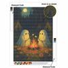 DIY Diamond Painting Kit Cute Ghost Campfire Pattern 5D Full Drill Canvas Art Creative Craft Gift for Girls and Adults