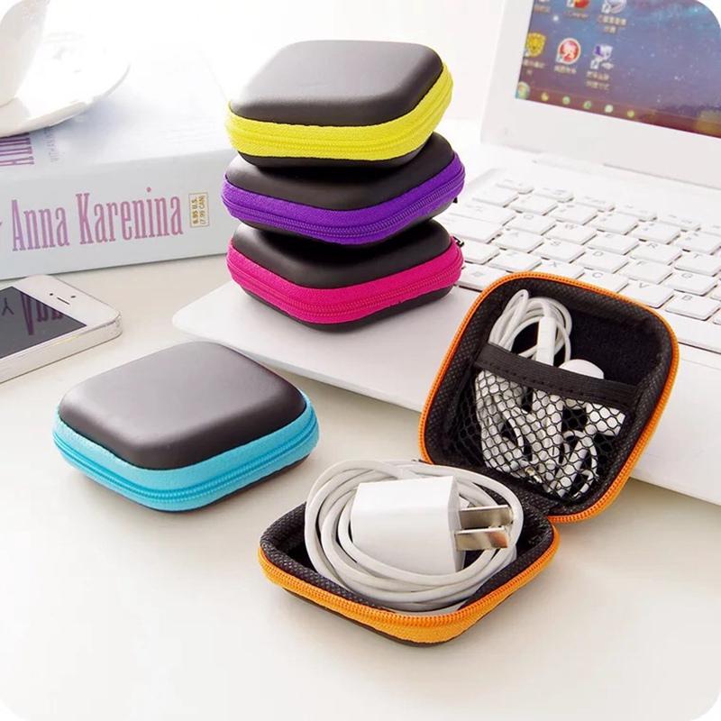 Cute Data Cable Headphone Storage Box Soft Headset Earbuds Storage Bag Cute Coin Purse Home Gift Travel Must-have Organizer