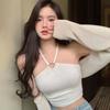 Korean Solid Color Halter Sweet Slim Vest Camis Sexy Exposed Navel Camisole Crop Top Tanks