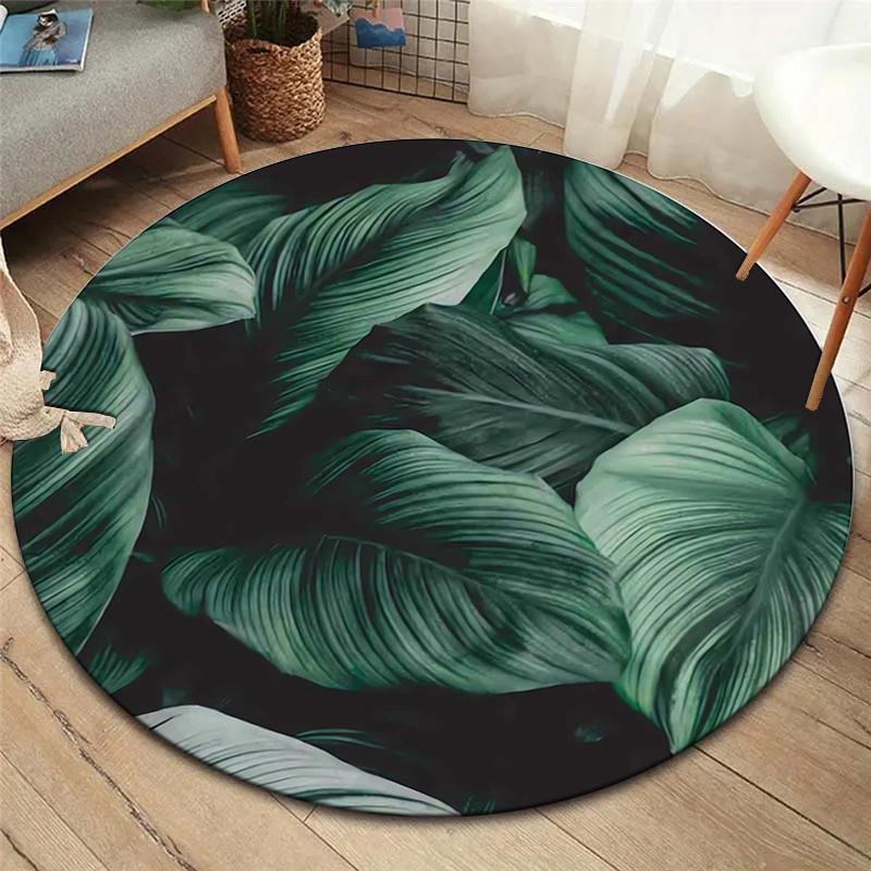 Beautiful flowers Round Area Rug,Carpet Rug for Living Room Bedroom Sofa Playroom Decor,Non-slip Floor Mat