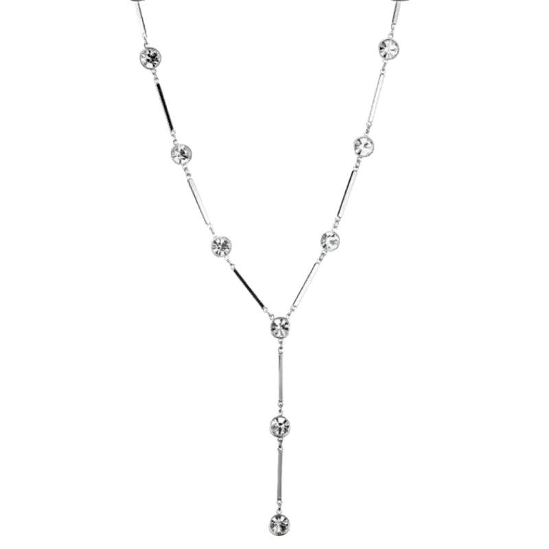 2025 Inlagd Diamant Bambu Y-formad Tofs Halsband: Mångsidigt High-End Lätt Lyx Clavicle-halsband för Kvinnor