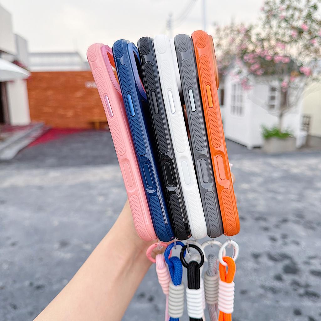 Wrist Strap Armor Case for iPhone 11-17 Pro Max Wireless Charging