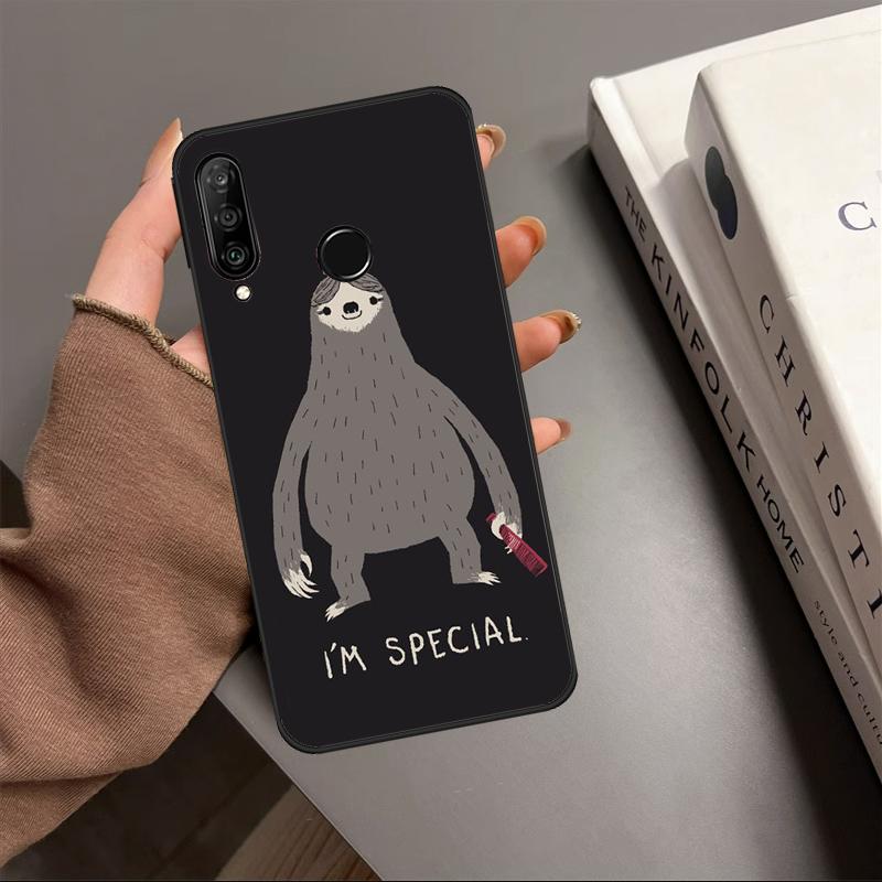 Funny Cute Sloths For Huawei P40 P20 P30 Lite P60 Pro Nova 12i 12s 11i 10 9 SE 5T Y91 Y90 Y60 Y70 Y72 Y61 Case